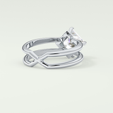 2.0 CT Princess Cut Double Shank Lab Grown Engagement Ring