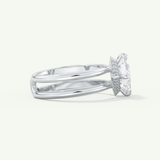 2.0 CT Princess Cut Double Shank Hidden Halo Lab-Grown Engagement Ring