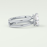2.0 CT Princess Cut Double Shank Lab Grown Engagement Ring