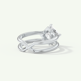 2.0 CT Princess Cut Double Shank Hidden Halo Lab-Grown Engagement Ring