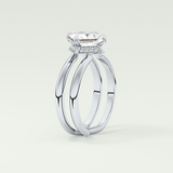 2.0 CT Princess Cut Double Shank Lab Grown Engagement Ring