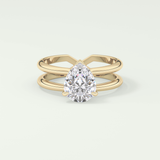 2.0 CT Pear Cut Double Shank Hidden Halo Style Lab-Grown Diamond Engagement Ring 1