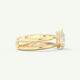 2.0 CT Pear Cut Double Shank Hidden Halo Lab-Grown Diamond Engagement Ring