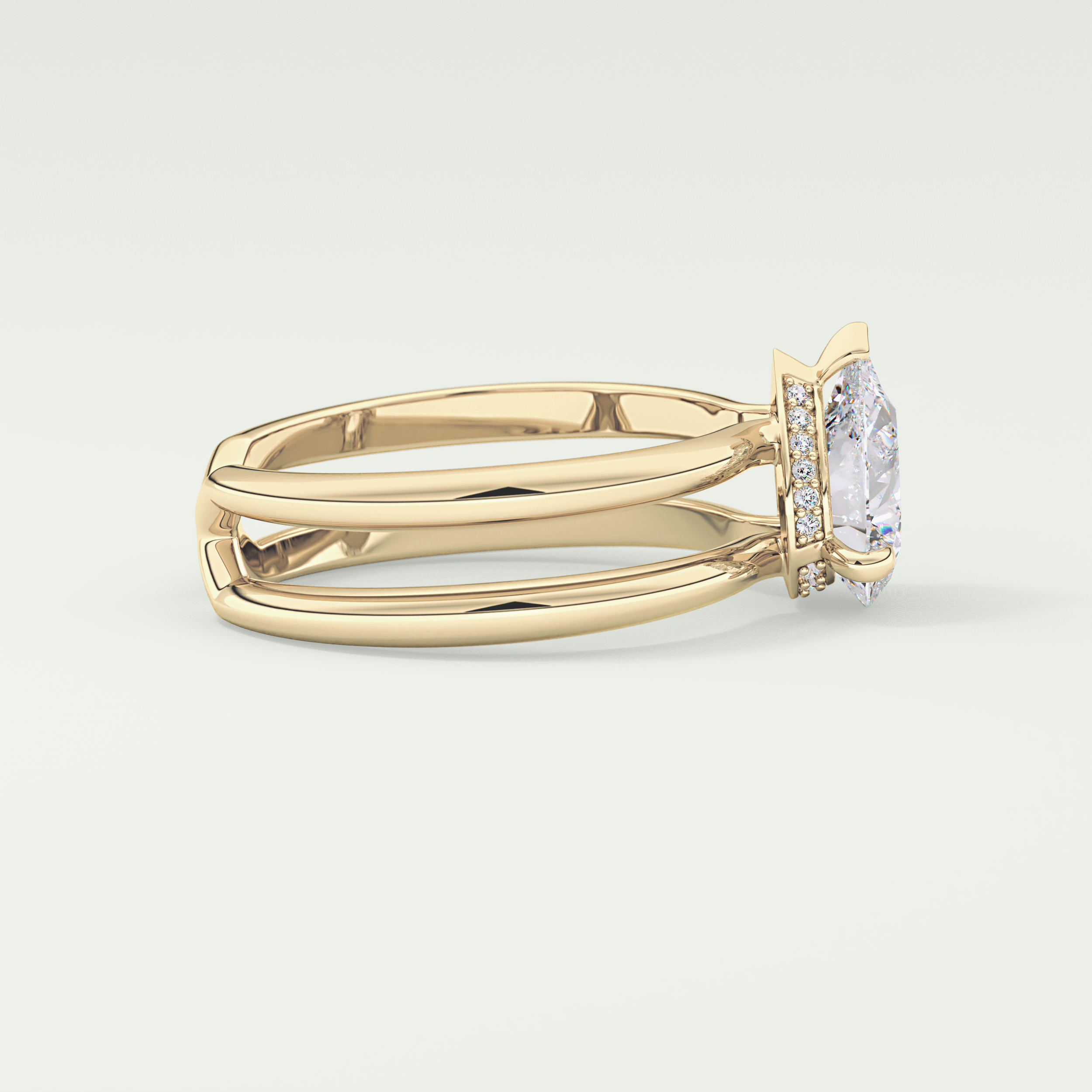 2.0 CT Pear Cut Double Shank Hidden Halo Style Lab-Grown Diamond Engagement Ring 3