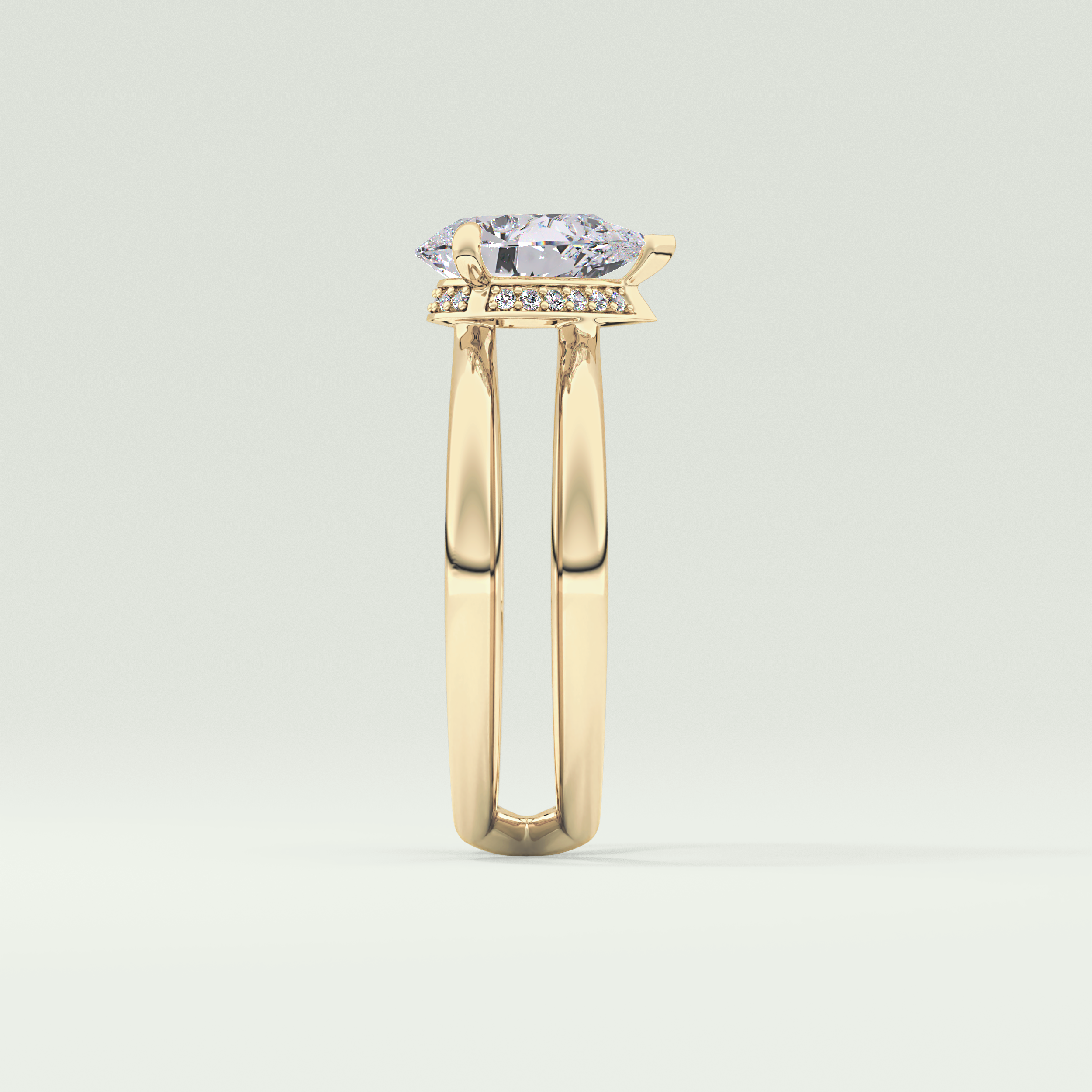 2.0 CT Pear Cut Double Shank Hidden Halo Style Lab-Grown Diamond Engagement Ring 4