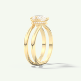 2.0 CT Pear Cut Double Shank Hidden Halo Lab-Grown Diamond Engagement Ring