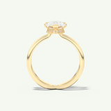 2.0 CT Pear Cut Double Shank Hidden Halo Lab-Grown Diamond Engagement Ring