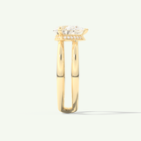 2.0 CT Pear Cut Double Shank Hidden Halo Lab-Grown Diamond Engagement Ring