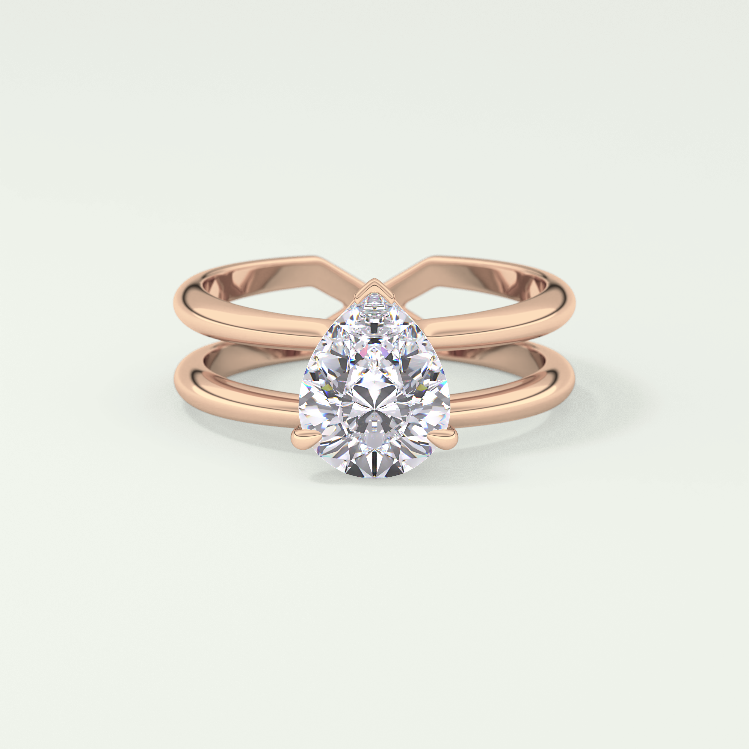 2.0 CT Pear Cut Double Shank Hidden Halo Style Lab-Grown Diamond Engagement Ring 7