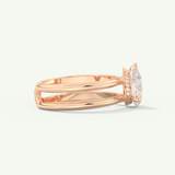 2.0 CT Pear Cut Double Shank Hidden Halo Lab-Grown Diamond Engagement Ring