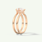 2.0 CT Pear Cut Double Shank Hidden Halo Lab-Grown Diamond Engagement Ring