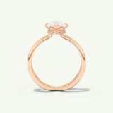 2.0 CT Pear Cut Double Shank Hidden Halo Lab-Grown Diamond Engagement Ring