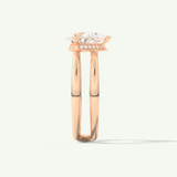 2.0 CT Pear Cut Double Shank Hidden Halo Lab-Grown Diamond Engagement Ring