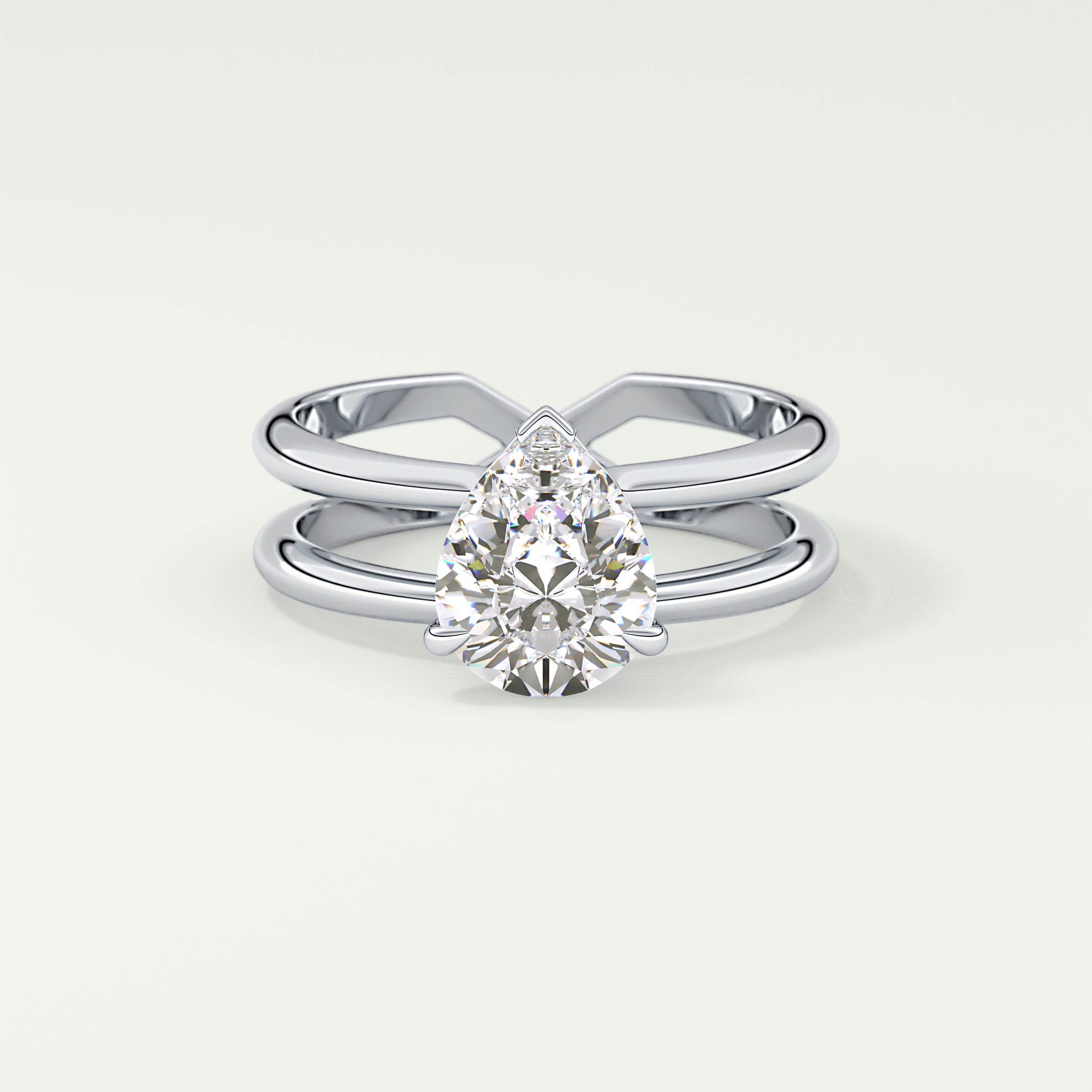 2.0 CT Pear Cut Double Shank Hidden Halo Style Lab-Grown Diamond Engagement Ring 13