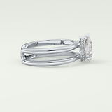 2.0 CT Pear Cut Double Shank Hidden Halo Style Lab-Grown Diamond Engagement Ring 15