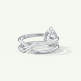2.0 CT Pear Cut Double Shank Hidden Halo Lab-Grown Diamond Engagement Ring