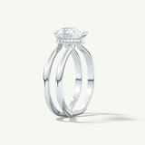 2.0 CT Pear Cut Double Shank Hidden Halo Lab-Grown Diamond Engagement Ring