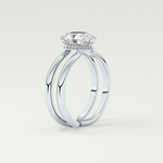 2.0 CT Pear Cut Double Shank Hidden Halo Style Lab-Grown Diamond Engagement Ring 17