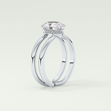 2.0 CT Pear Cut Double Shank Hidden Halo Style Lab-Grown Diamond Engagement Ring 17