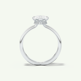 2.0 CT Pear Cut Double Shank Hidden Halo Lab-Grown Diamond Engagement Ring