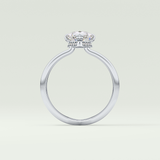 2.0 CT Pear Cut Double Shank Hidden Halo Style Lab-Grown Diamond Engagement Ring 18