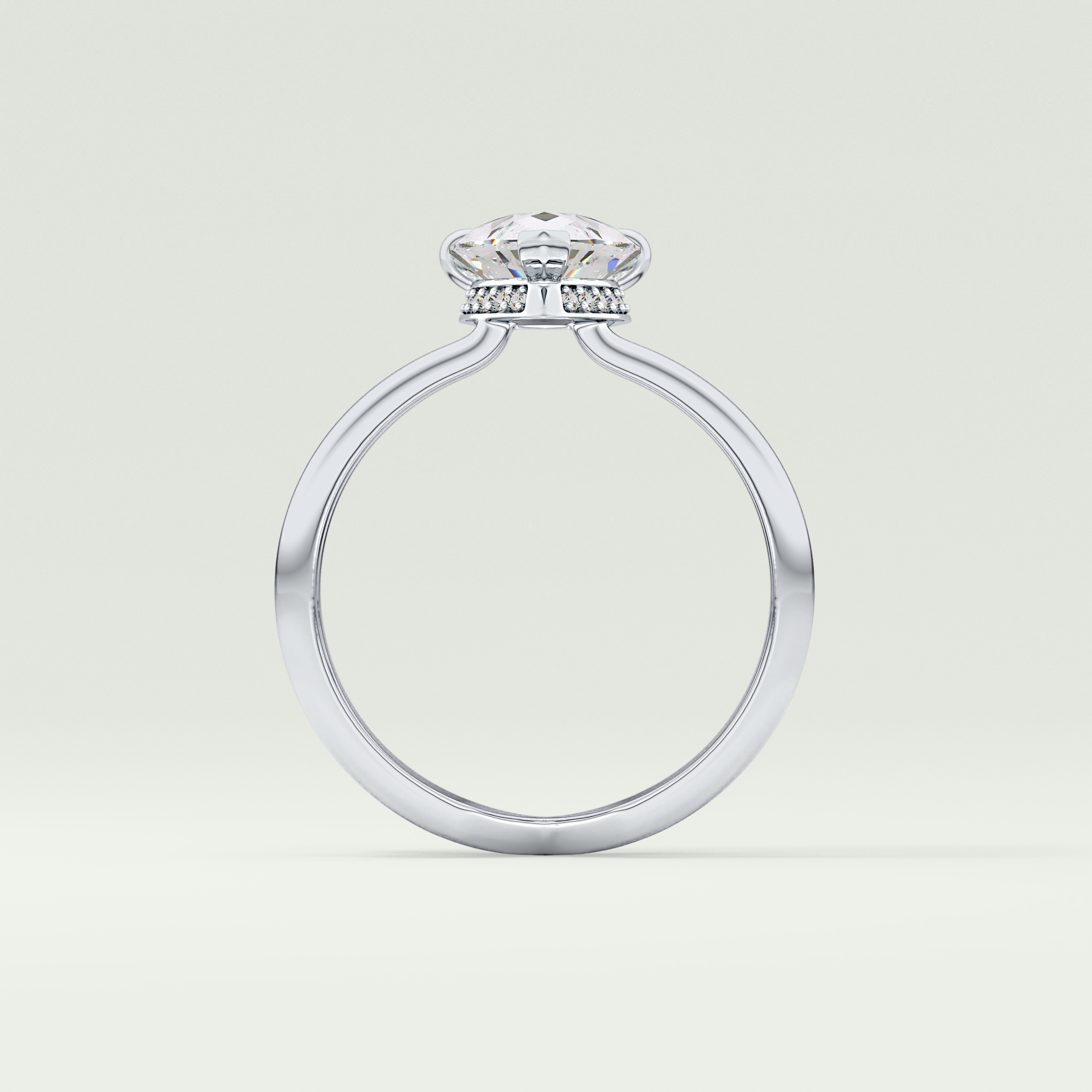 2.0 CT Pear Cut Double Shank Hidden Halo Style Lab-Grown Diamond Engagement Ring 18