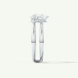 2.0 CT Pear Cut Double Shank Hidden Halo Lab-Grown Diamond Engagement Ring