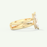 2.0 CT Marquise Cut Double Shank Lab-Grown Diamond Engagement Ring