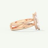 2.0 CT Marquise Cut Double Shank Lab-Grown Diamond Engagement Ring