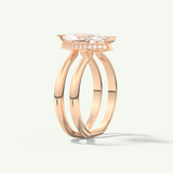 2.0 CT Marquise Cut Double Shank Lab-Grown Diamond Engagement Ring