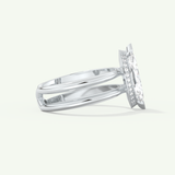 2.0 CT Marquise Cut Double Shank Lab-Grown Diamond Engagement Ring