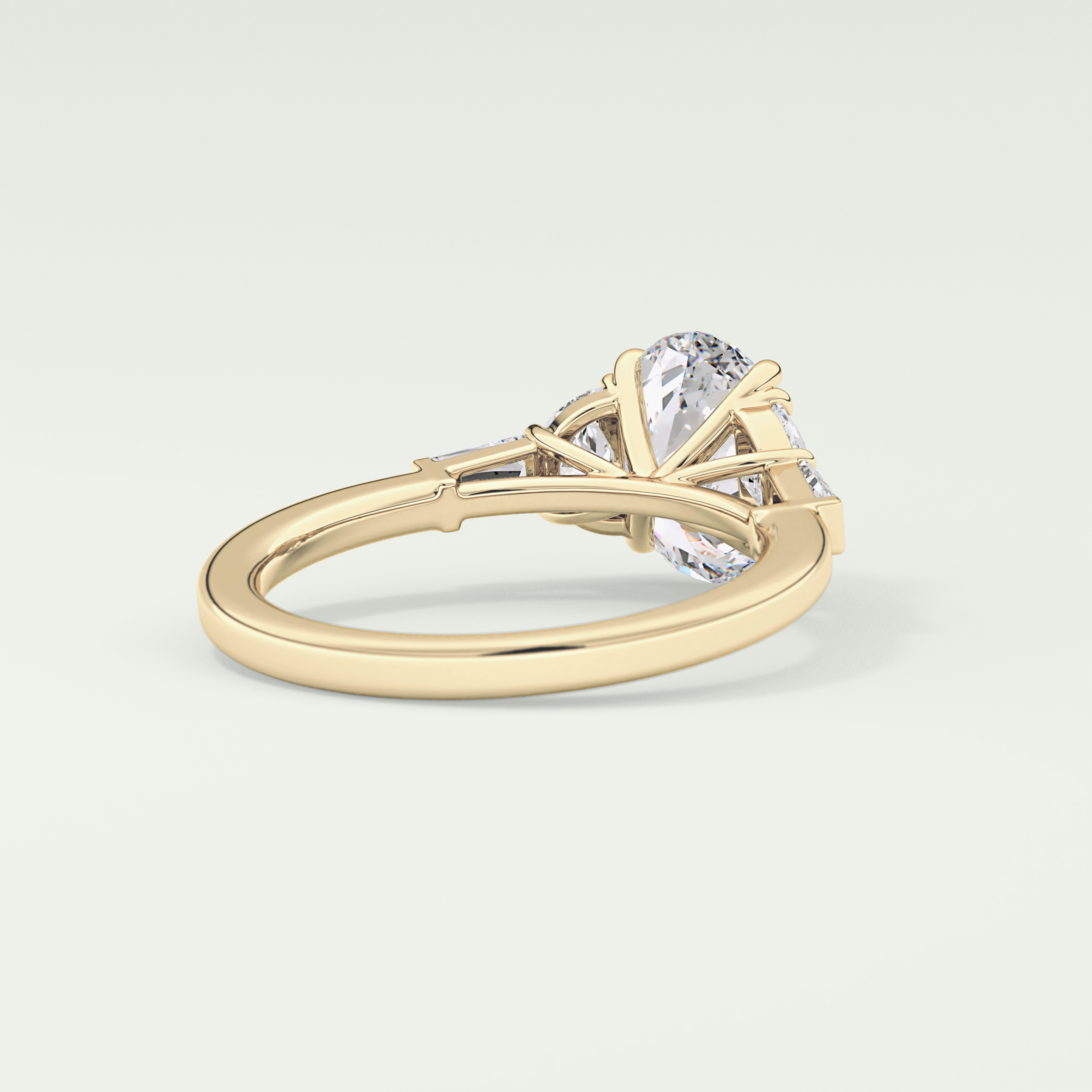 2.0 CT Oval Cut Cluster Style Moissanite Engagement Ring