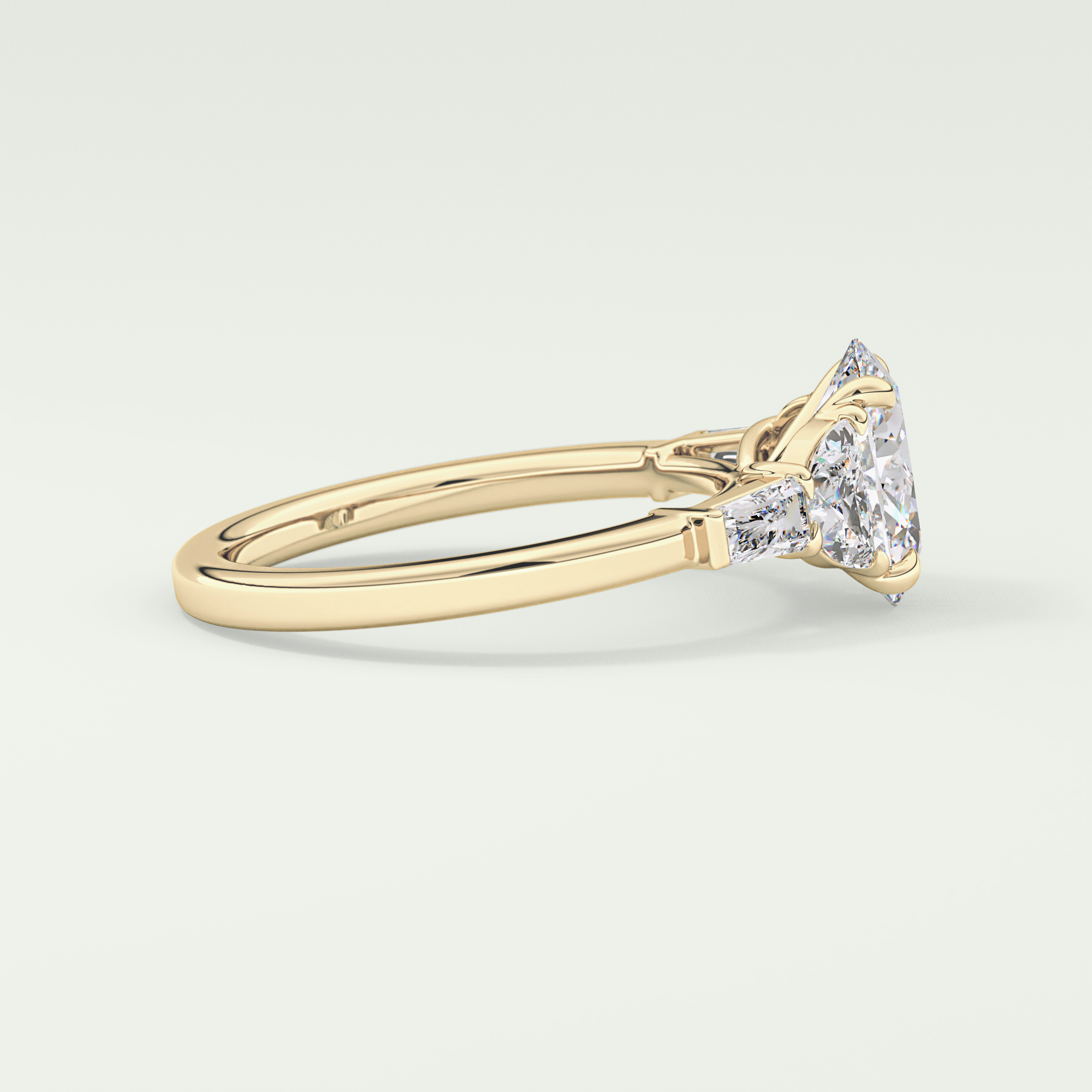 2.0 CT Oval Cut Cluster Style Moissanite Engagement Ring