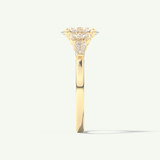 2.0 CT Oval Cut Cluster Lab-Grown Diamond Engagement Ring