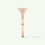 2.0 CT Oval Cut Cluster Lab-Grown Diamond Engagement Ring