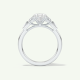 2.0 CT Oval Cut Cluster Lab-Grown Diamond Engagement Ring