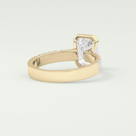 2.0 CT Emerald Cut Half Bezel Pave Lab Grown Diamond  Engagement Ring