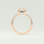 2.0 CT Emerald Cut Half Bezel Pave Lab Grown Diamond  Engagement Ring