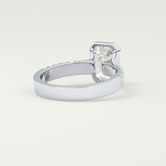 2.0 CT Emerald Cut Bezel & Pave Moissanite Engagement Ring 14