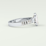 2.0 CT Emerald Cut Bezel & Pave Moissanite Engagement Ring 15