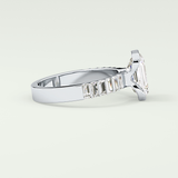 2.0 CT Emerald Cut Bezel & Pave Moissanite Engagement Ring 15