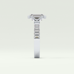 2.0 CT Emerald Cut Bezel & Pave Moissanite Engagement Ring 16