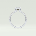 2.0 CT Emerald Cut Bezel & Pave Moissanite Engagement Ring 18