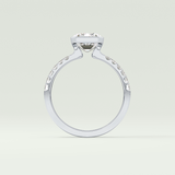 2.0 CT Emerald Cut Bezel & Pave Moissanite Engagement Ring 18