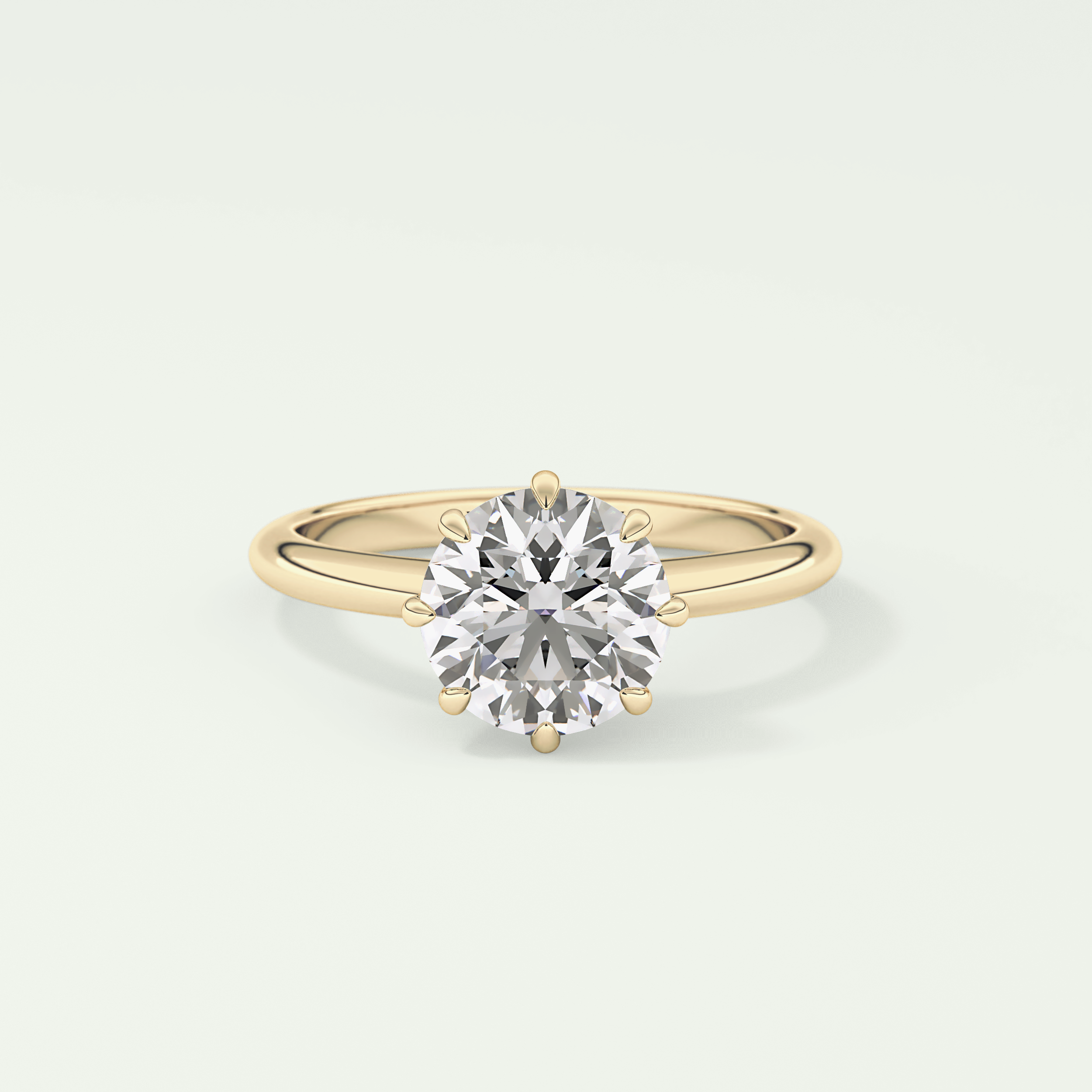 2.0 CT Round Cut Lab Grown Diamond Engagement Ring