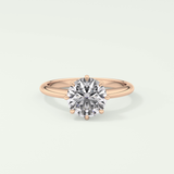 2.0 CT Round Cut Lab Grown Diamond Engagement Ring