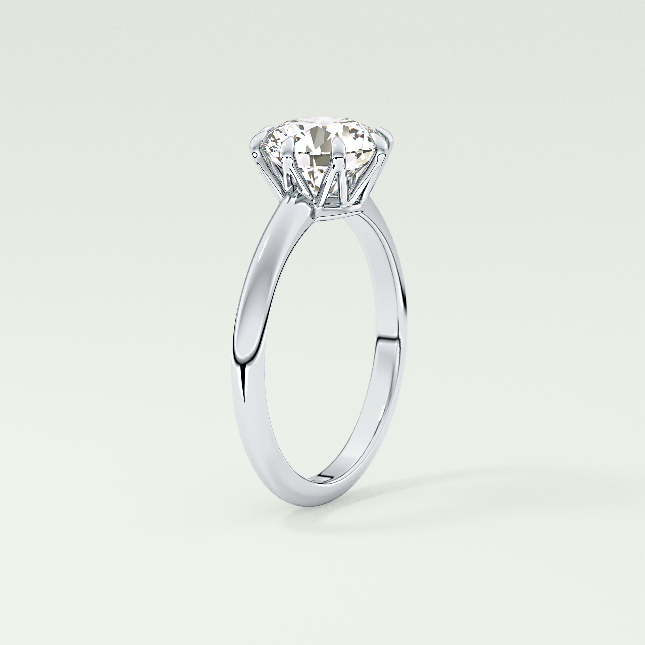 2.0 CT Round Cut Lab Grown Diamond Engagement Ring