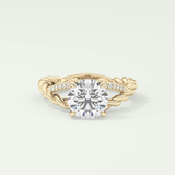 2.0 CT Round Cut Split Shank CVD Engagement Ring