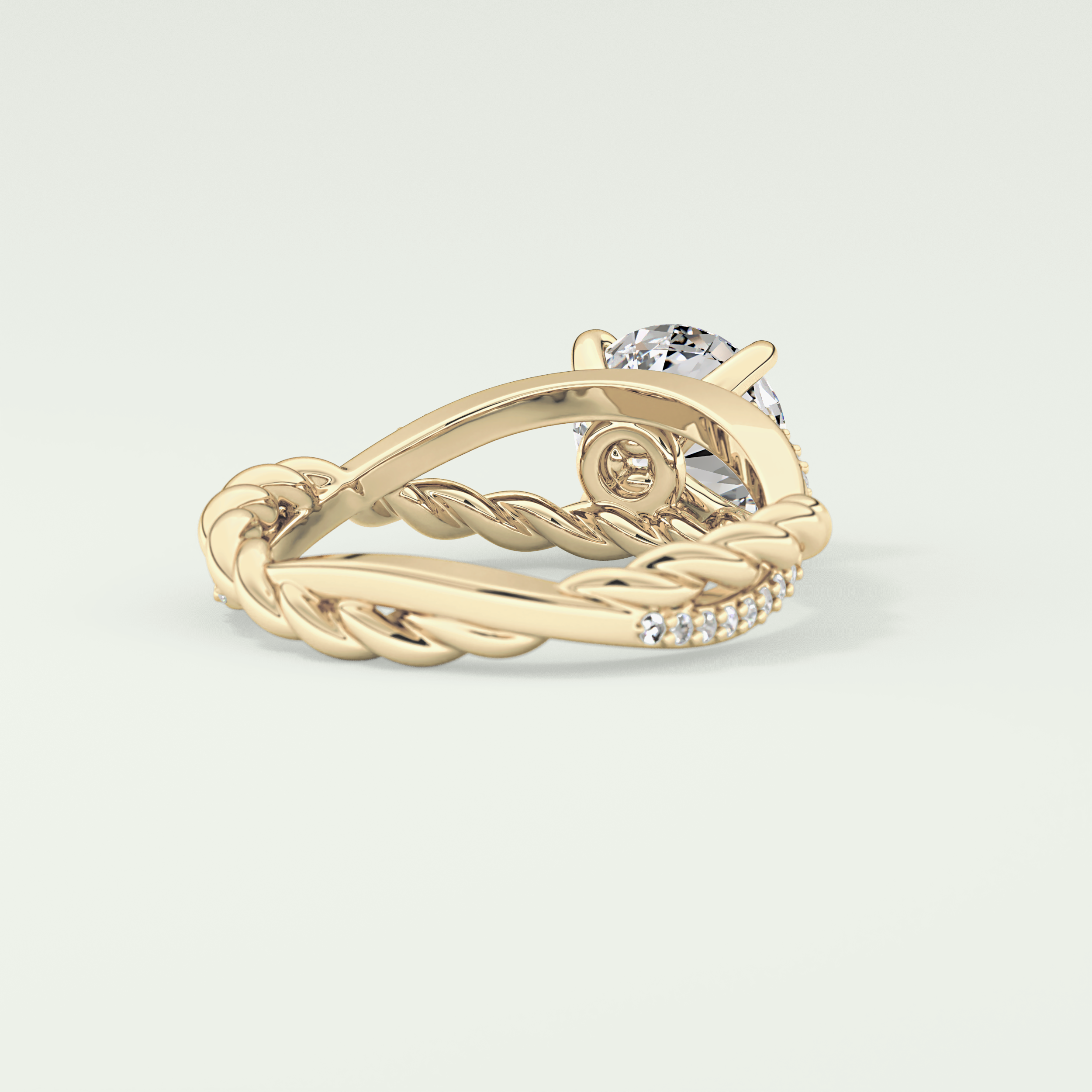 2.0 CT Round Cut Split Shank Moissanite Engagement Ring