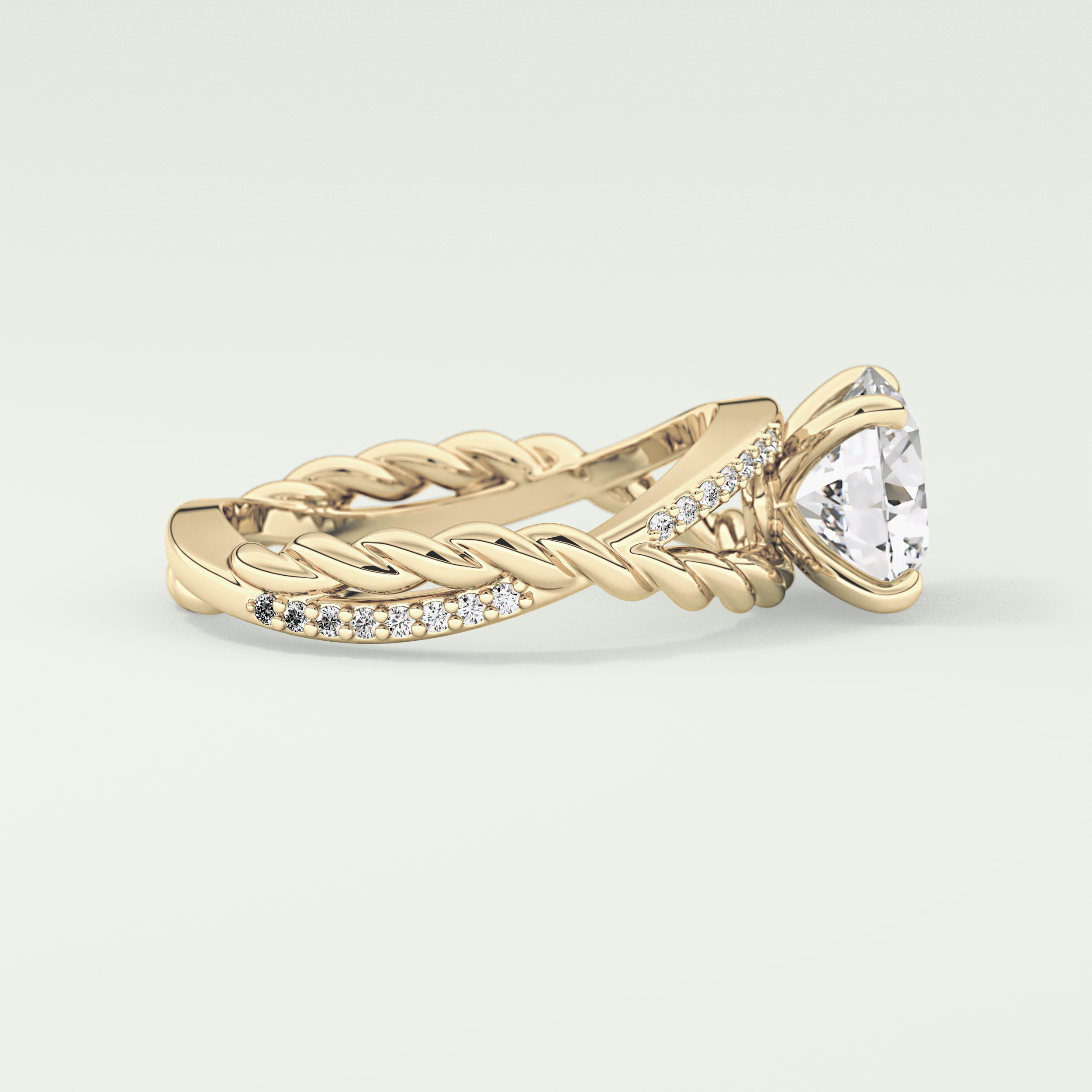 2.0 CT Round Cut Split Shank CVD Engagement Ring